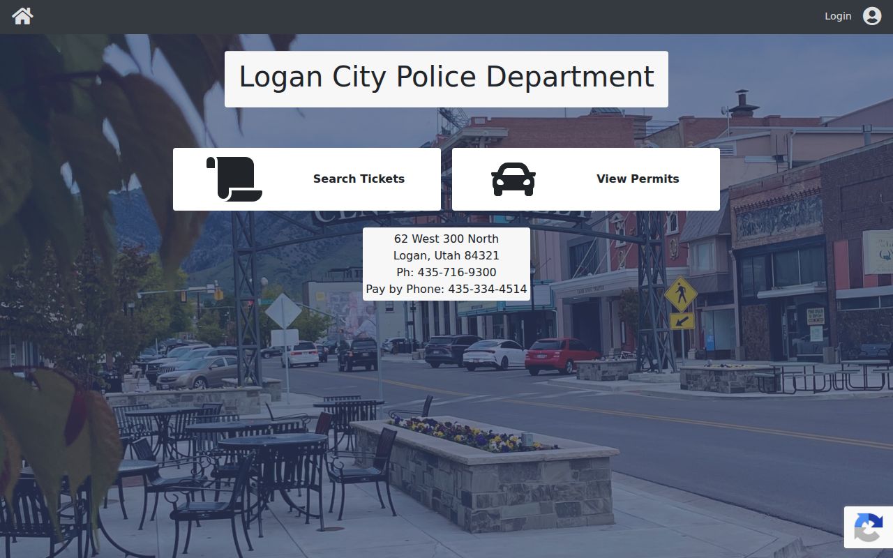 Logan warrant and citation case payment portal interface for Cache County residents