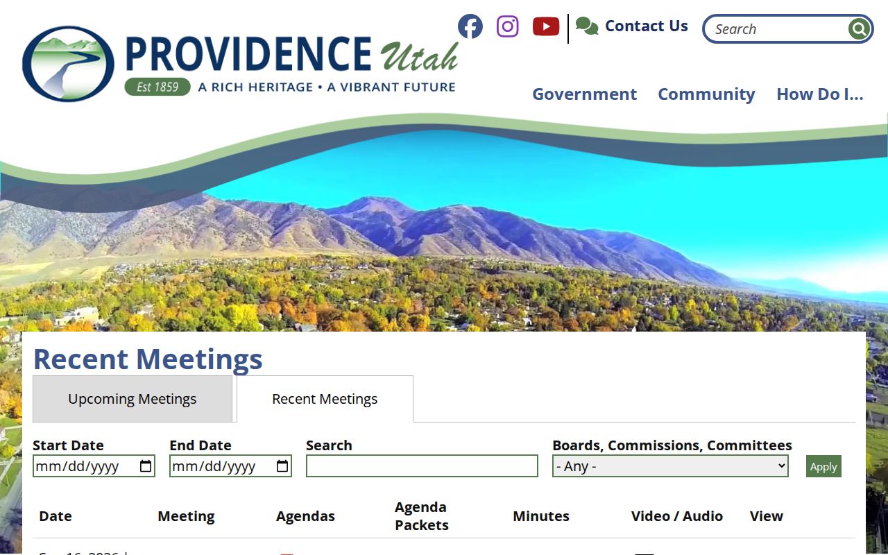 Providence Justice Court public materials for Providence warrant records and session information