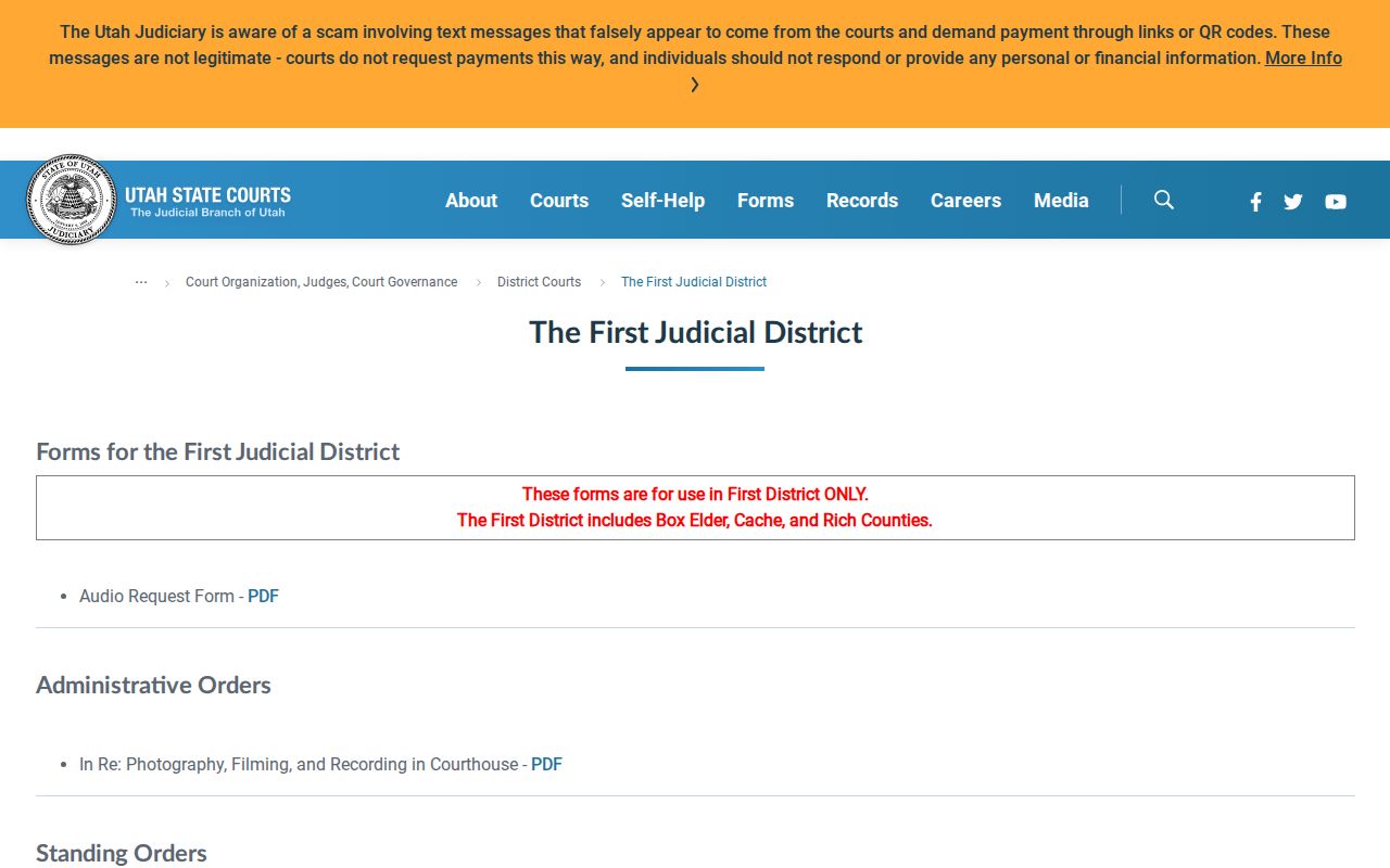 Cache County bench warrants, First Judicial District court route for transferred matters
