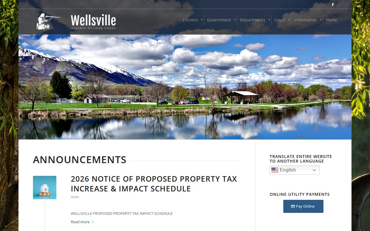 Cache County traffic warrants, Wellsville city office context for local court access